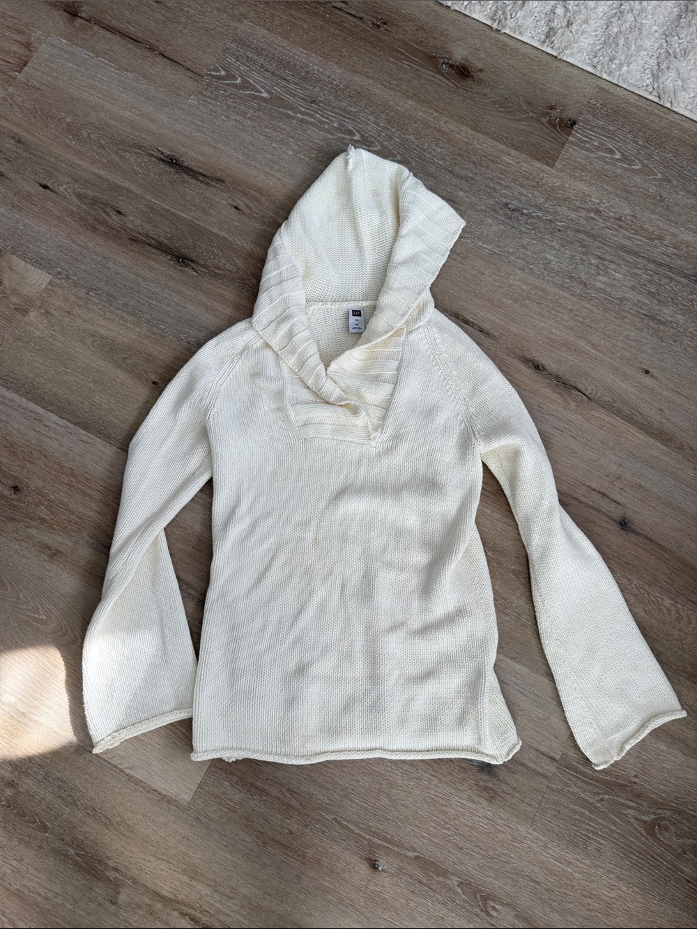 GAP Cream Hooded Cowl Neck Sweater